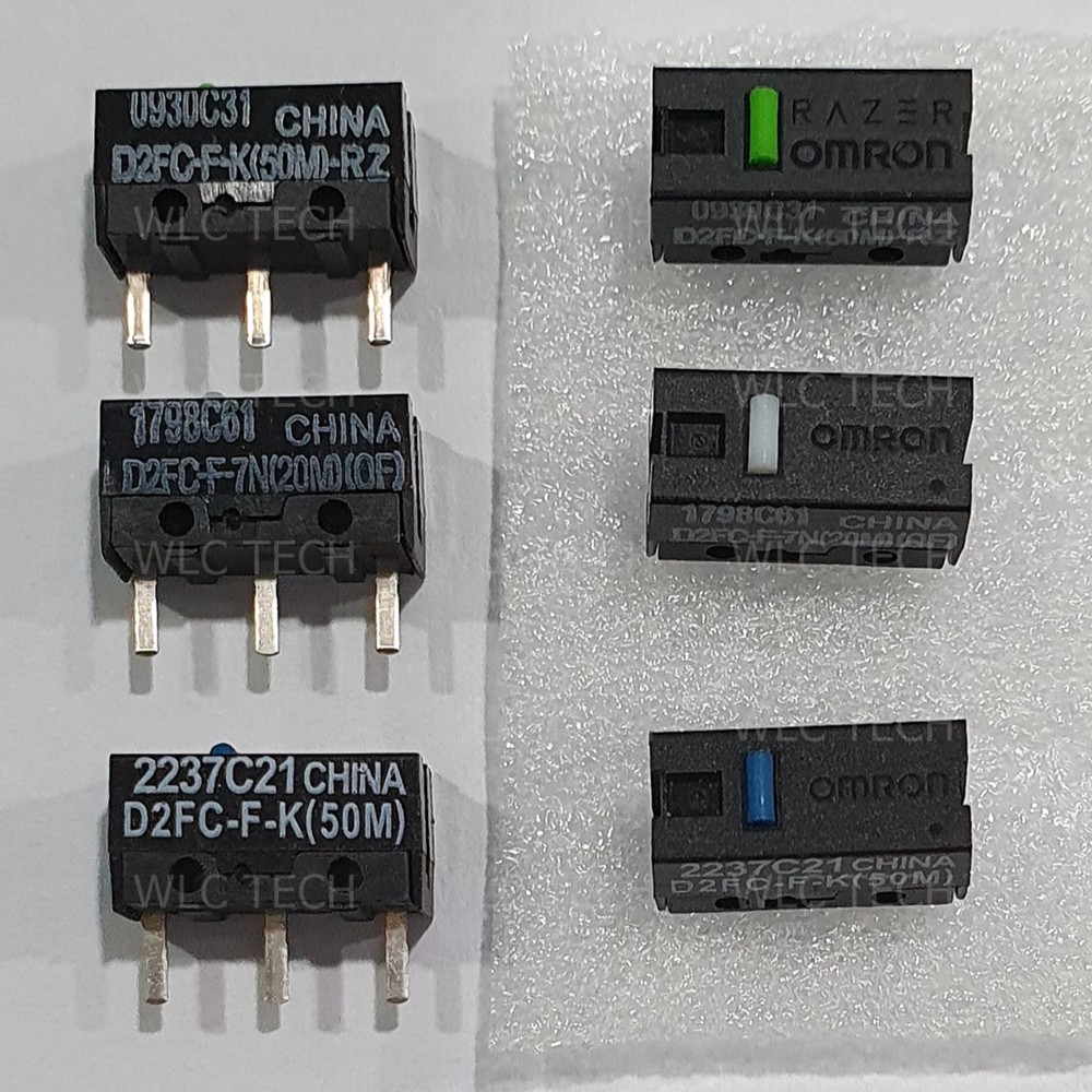 ภาพหน้าปกสินค้าOmron Micro Switch D2FC-F-7N(20M)(OF) D2FC-F-K(50M) D2FC-F-K(50M)-RZ อะไหล่ไมโครสวิตช์เมาส์ 1 อัน