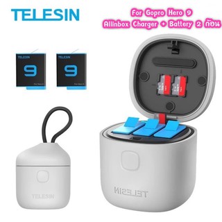 สินค้า TELESIN Allin Box Charger for GoPro Hero 10 / 9 Black 3-Channel Battery Charging Storage + แบต 2 ก้อน