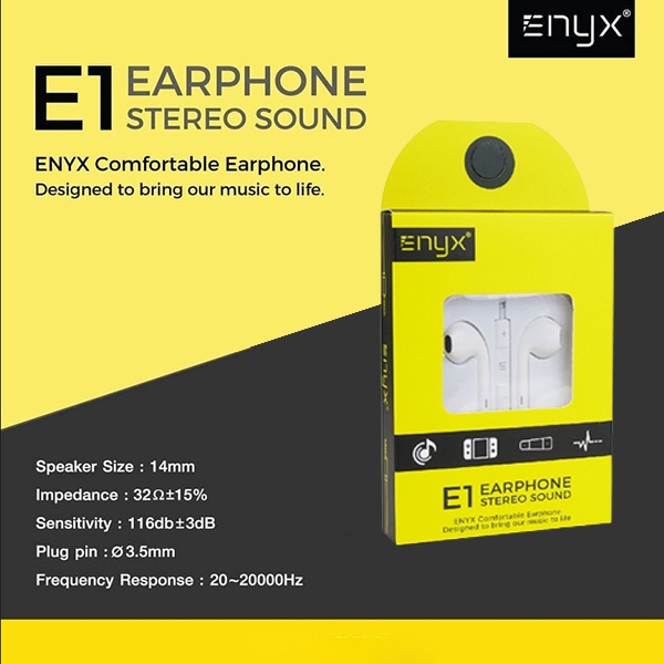 enyx-e1-earphone-หูฟังใช้สำหรับสมาร์ทโฟน-ช่องเสียบแบบ-3-5-mm-เสียงเพลงเพราะฟังสบาย