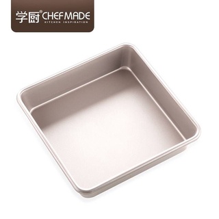 CHEFMADE ถาดอบ ถาดอบเค้ก ถาดอบขนม ถาดอบเค้กไข่ไต้หวัน สี่เหลี่ยมจัตุรัส ขนาด 9 นิ้ว เคลือบสีทองอย่างดี