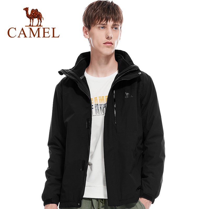 camel-เสื้อแจ็คเก็ตกํามะหยี่กันลมกันน้ําสําหรับผู้ชาย