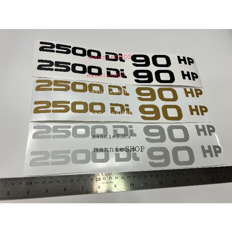 สติ๊กเกอร์แบบดั้งเดิมรถ คำว่า 2500 Di 90 HP สำหรับติดแก้มท้ายรถ Isuzu ...