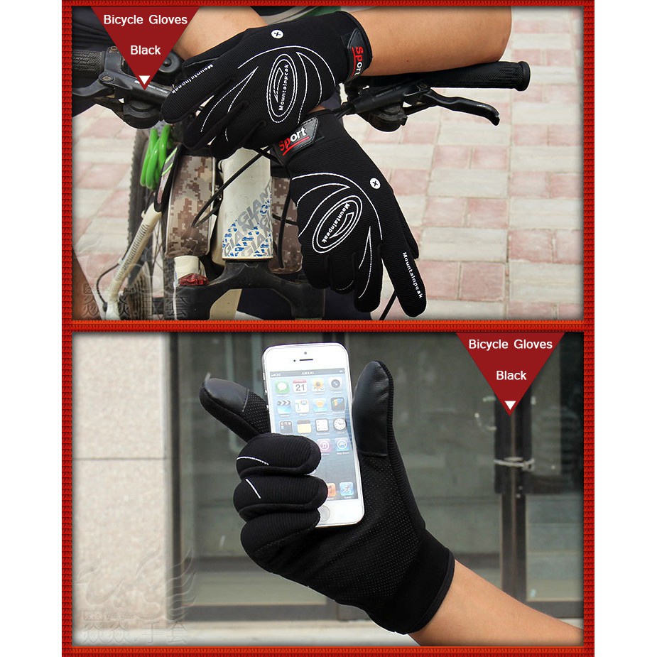 ภาพสินค้าถุงมือเต็มนิ้ว ถุงมือปั่นจักรยาน ถุงมือกีฬากลางแจ้ง ถุงมือทัชสกรีน จากร้าน honeyaoba.th บน Shopee ภาพที่ 6