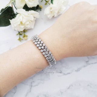 Diamond Bracelet สร้อยข้อมือเพชร Premium CZ งานฝังเพชรทั้งเส้น งานเหมือนเพชรแท้มากๆค่ะ เพชรคัด ขาว ใส