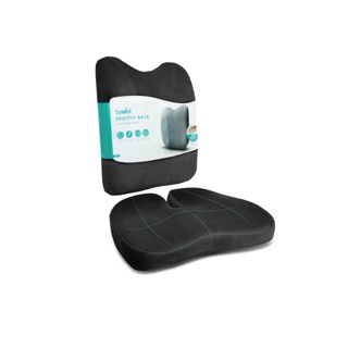 [รุ่นอัพเกรด] Bewell เซ็ตเบาะรองหลังทรงสูงและเบาะรองนั่งเพื่อสุขภาพ Ergonomic seat cushion รุ่น Gentle Softpulse