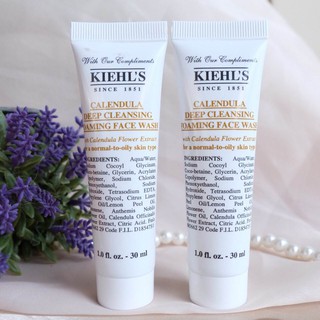 ส่งฟรี Kiehls Calendula Deep Cleansing Foaming Face Wash 30ml  ผลิตภัณฑ์ทำความสะอาดผิวหน้า OCT02