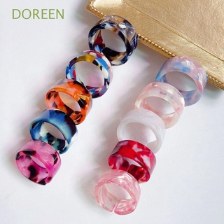 Doreen เครื่องประดับแหวนนิ้วมือลายหินอ่อนสไตล์เกาหลีสําหรับผู้หญิง