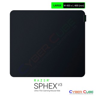 Razer Sphex V3 - Large Hard Ultra-Thin Gaming Mouse Mat แผ่นรองเมาส์ (เม้าส์แพด) ( ของแท้ศูนย์ SYNNEX )