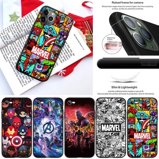 เคสโทรศัพท์มือถือ ลาย Marvel Avengers สําหรับ iPhone 5 5S 6 6S 7 8 11 Pro Max Plus SE XR IJ90