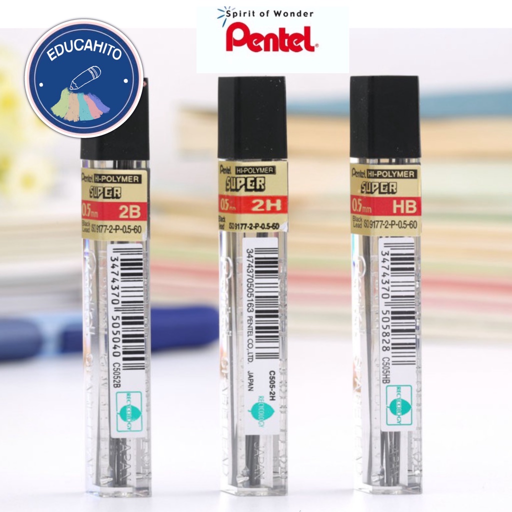 pentel-hi-polymer-pencil-leads-c505-0-5-mm-ไส้ดินสอกด-pentel-hi-polymer-c505-0-5-มม