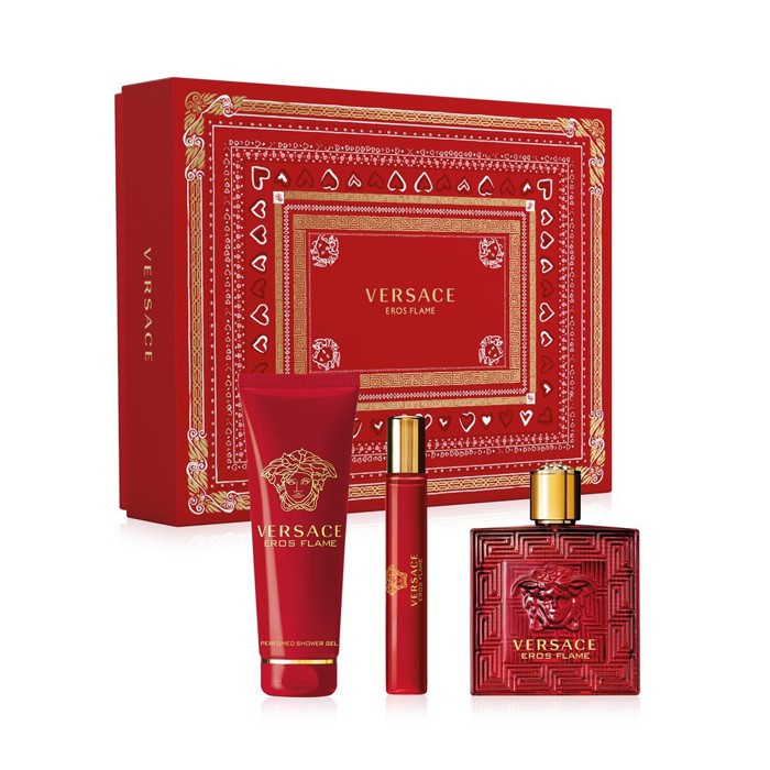 Versace Eros Flame EDP Gift Set 3Items (In Box) Shopee Thailand