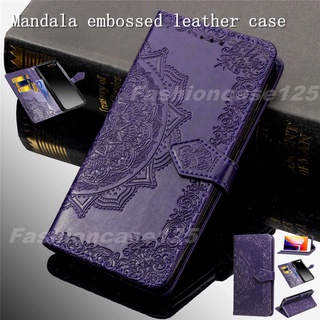 เคสโทรศัพท์มือถือหนังนิ่ม ฝาพับ กันกระแทก ลายมันดาลา 3D พร้อมช่องใส่บัตร และสายคล้อง สําหรับ Redmi 10C 10A 10 9C A1+