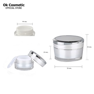 [CJ-001] กระปุกครีม สีขาว ขนาด10กรัม cream jar สวยหรู สวยงาม ดูแพง บรรจุภัณฑ์เครื่องสำอางค์ [CJ001]