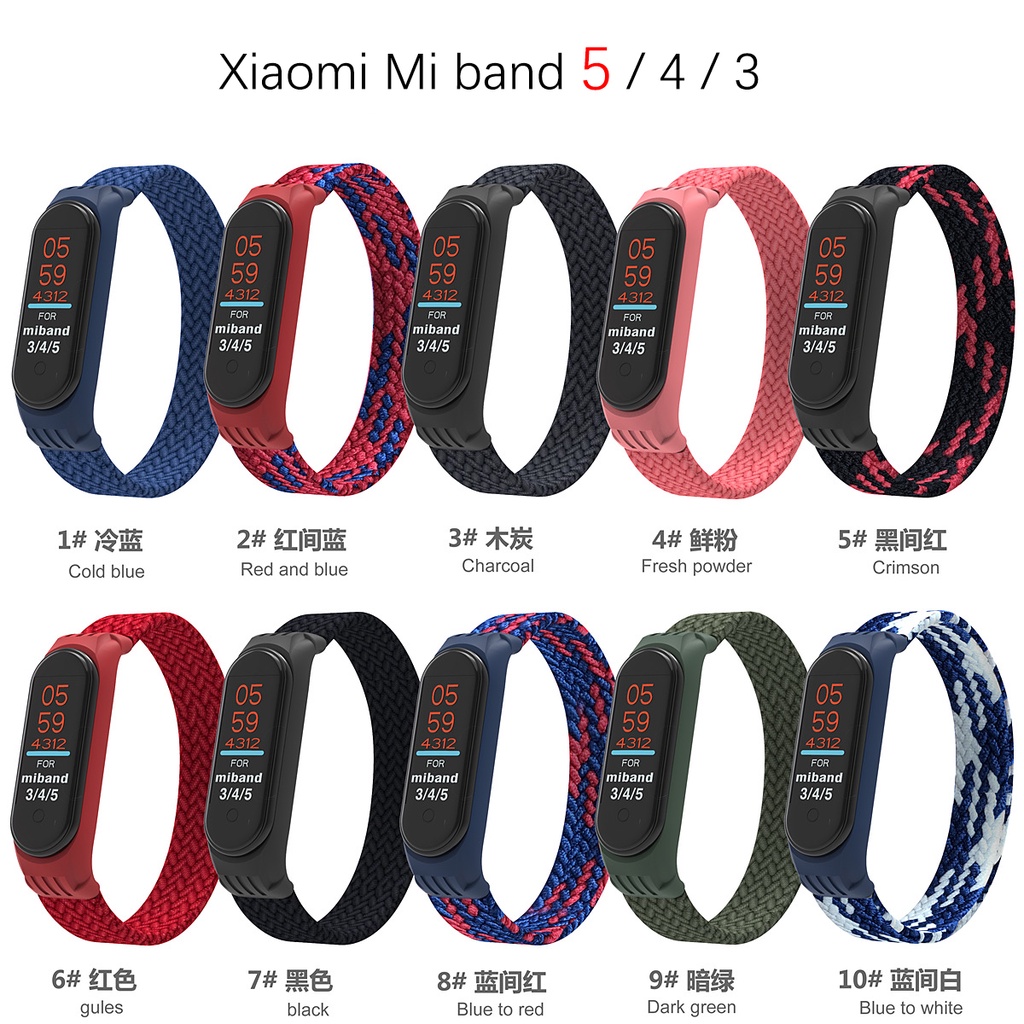 ภาพหน้าปกสินค้าสายนาฬิกาข้อมือแบบถักสําหรับ for Xiaomi Mi Band 6 5 4 3 for Xiaomi Miband 3 / 4 / 5 Nfc 6 จากร้าน scoodi.th บน Shopee