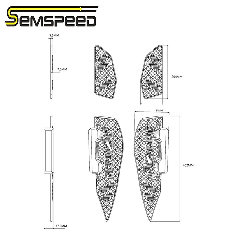 semspeed-ที่พักเท้า-ด้านหน้า-และด้านหลัง-สําหรับรถจักรยานยนต์-สกูตเตอร์-yamaha-xmax300-xmax250-xmax400-2017-2023