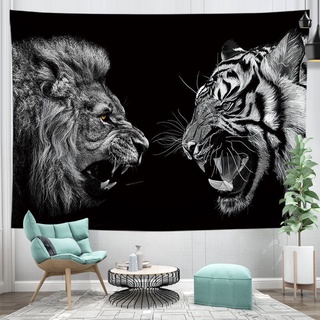 ❤❤ปูผนังพื้นหลัง Nordic ins tiger lion live room พื้นหลังผ้าห้องนอนหอพักแต่งตัวตกแต่งแขวนผ้า wall cloth