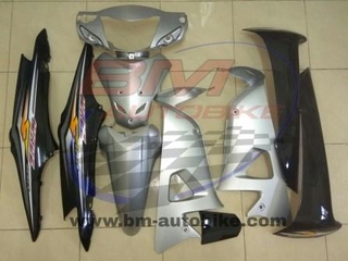 ชุดสี WAVE 100 S 2005 U BOX สีเงิน/ดำ  เฟรมรถ เวฟ 100s 2005