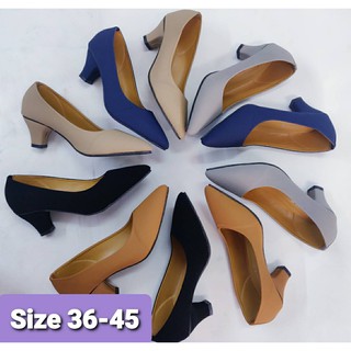 ภาพหน้าปกสินค้า🔥 รองเท้าคัชชู ไซด์ 36-45 หนังนิ่ม ส้นแหลม สูง 2 นิ้วคะ มีไซด์เล็กและไซด์ใหญ่  สำหรับสาวทำงานคะ ที่เกี่ยวข้อง
