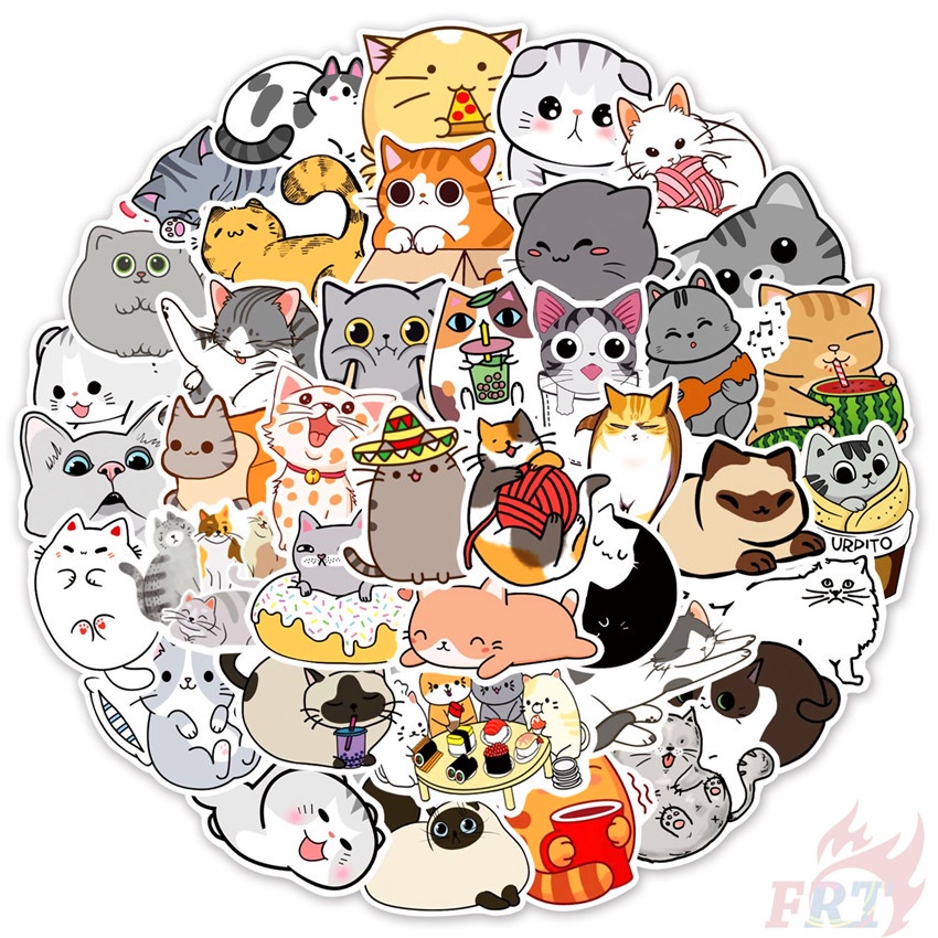 100-ชิ้น-ชุด-สติกเกอร์-ลายแมวน่ารัก-ตลก-สําหรับตกแต่ง-สติกเกอร์-ลายกราฟฟิติ-กันน้ํา-diy