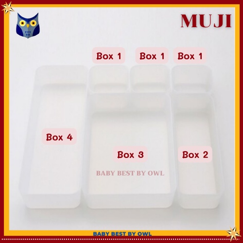 muji-พร้อมส่ง-ถาดพลาสติกใส-กล่อง-จัดระเบียบลิ้นชัก-ลิ้นชักใส-polypropylene-organizer-box