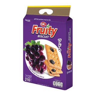🍇OK Fruity Biscuit Grape Flavor โอเคฟรุ๊ตตี้ บิสกิตผลไม้ รสองุ่น 210 กรัม