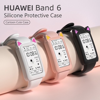 สินค้า เคสซิลิโคน Tpu ลายการ์ตูนหูแมวน่ารักสําหรับ Huawei Band 6 Honor Band 6