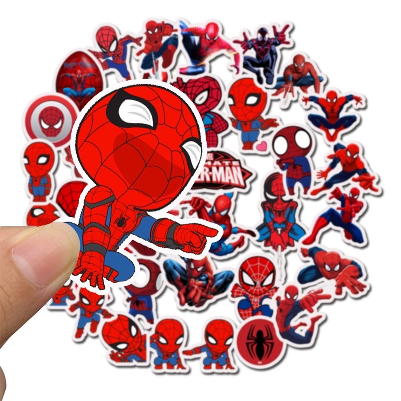 สติ๊กเกอร์-spider-man-102-สไปเดอร์แมน-35ชิ้น-spiderman-marvel-มาเวล-แมงมุม-spider-man-ironman-ไอรอนแมน-สไปเดอแมน-ฮัค-man