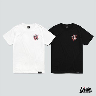 เสื้อยืดสีขาวJust Say Bad  ® เสื้อยืดลาย แนวสตรีท  รุ่น เสือ-คาบ-สเก็ต สีดำกับสีขาว ( ลิขสิทธิ์แท้ ) แขนสั้น เสื้อยืดชาย