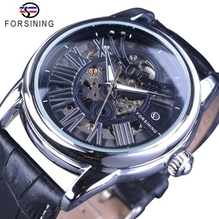 Forsining Official Exclusive Sale Roman European Retro Wave Design Classic Transparent Mens Automatic Watches Top Brand