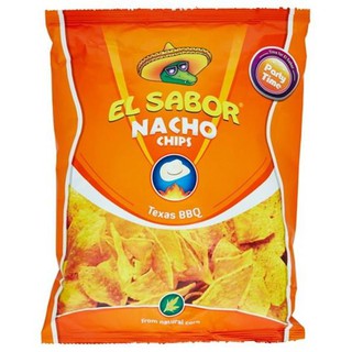 El Sabor Nacho Chips Texas BBQ Flavor - 225 g เอล ซาบอร์ นาโช ชิปส์ เท็กซัส บาร์บีคิว 225กรัม