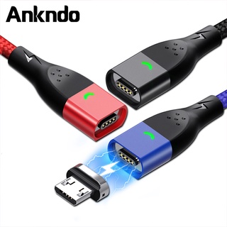 Ankndo Usb Type C สายชาร์จแม่เหล็ก Usb Type-C Qc3.0 1 เมตร 2 เมตร Usb-C สายเคเบิลข้อมูล