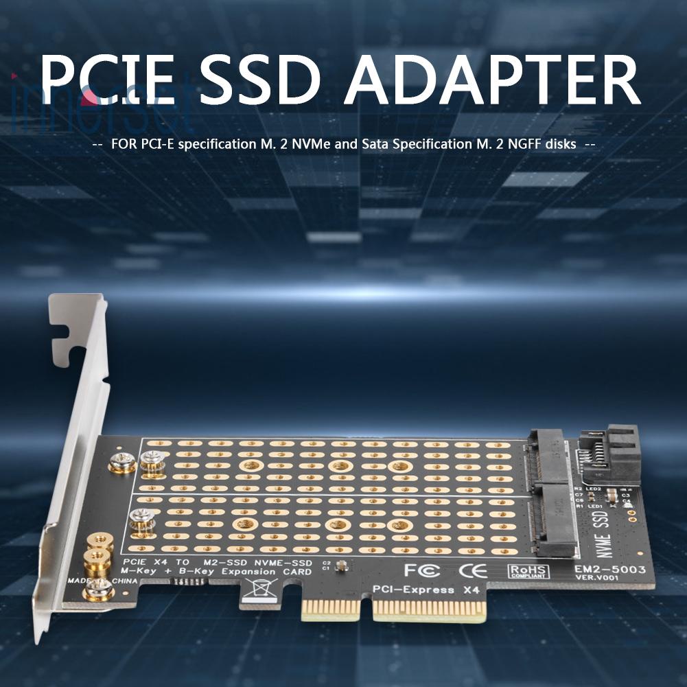 ภาพหน้าปกสินค้าM.2 Nvme To Pcie อะแดปเตอร์ M+B คีย์ Ssd To Pci-E 3.0 X4 Sata การ์ดขยาย จากร้าน innerset.th บน Shopee