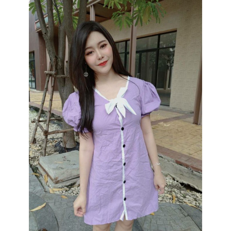 new-มินิเดรสกระดุมผ่า-เดรสแฟชั่นเกาหลี-มีของพร้อมส่งไวเวอร์
