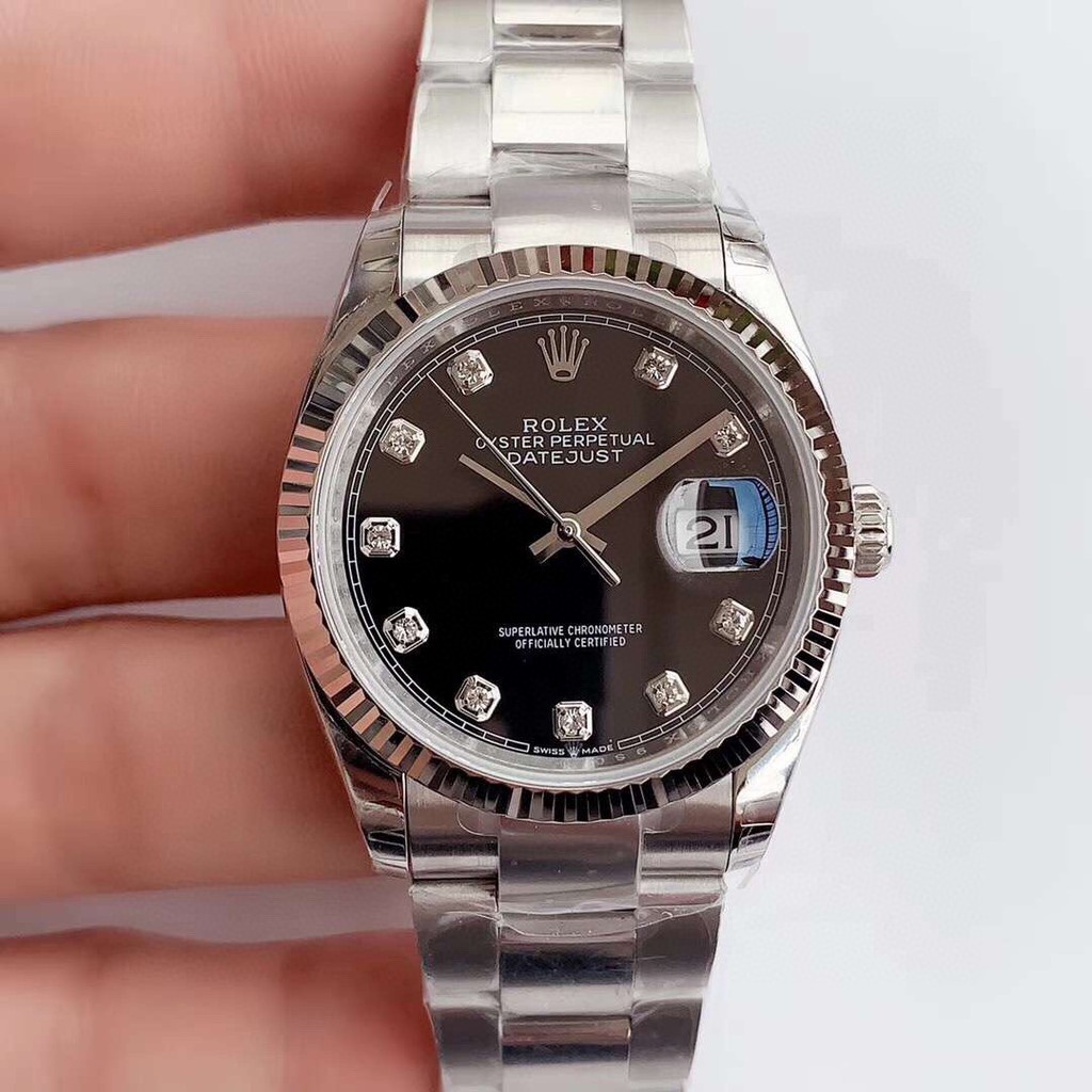 พรี-ราคา12300-rolex-datejust-36mm-นาฬิกาแฟชั่น-ผู้ชาย-m126233-นาฬิกาแบรนด์เนม-เงิน-เพชร