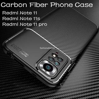 Carbon Fiber Phone Case For Xiaomi Redmi Note 11 10 pro 11s 10s 11t 11pro 10pro Note11s Note10pro Note10s Redmi 10 2022 Redmi10 4G 5G Casing Bumper Shockproof Matte Soft Silicone Back Cover