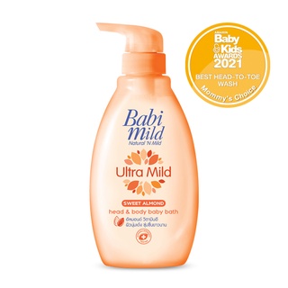 เบบี้มายด์ สบู่เหลว อาบและสระ อัลตร้ามายด์ สวีท อัลมอนด์ Babi Mild Ultra Mild Sweet Almond Bath Gel 400ml. 1 pc.