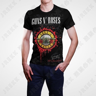 เสื้อยืดแขนสั้นลําลอง พิมพ์ลายการ์ตูนอนิเมะ Guns N Roses 3 มิติ แฟชั่นฤดูร้อน สําหรับผู้ชาย และผู้หญิง