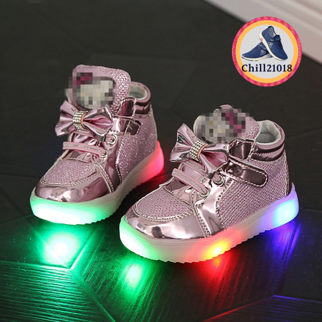 ch1031k-คิดตี้-มีไฟled-รองเท้าแฟชั่นผ้าใบเด็ก-รองเท้าเด็กผู้หญิง-childrens-sneakers-with-lights-ลดพิเศษ