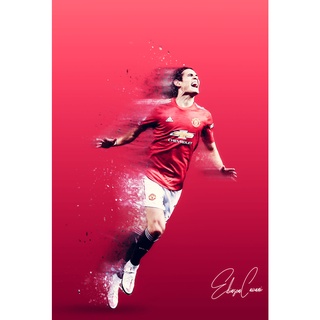 โปสเตอร์ Edinson Cavani คาวานี่ Manchester United Man Unt แมนเชสเตอร์ยูไนเต็ด Manu MUFC แมนยู Red Devils Poster ฟุตบอล