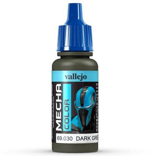 Vallejo MECHA COLOR 69.030 Dark Green สีสูตรน้ำ ไม่มีกลิ่น ใช้งานง่าย ใช้พู่กัน หรือ AirBruhs ได้ทั้งหมดเนื้อสีเนียน.