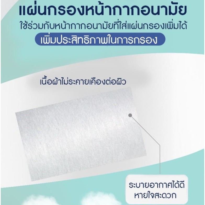 แผ่นกรองหน้ากากอนามัย-แผ่นกรองฝุ่น-เชื้อโรค-กรอง-pm-2-5-ใส้กรองสำหรับหน้ากาก-ขนาด-12x9-ซม