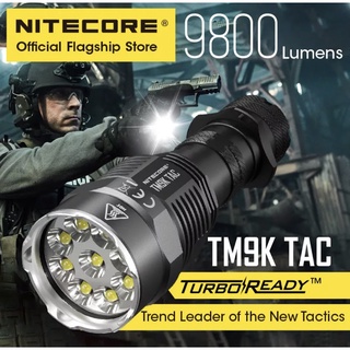 สินค้า พร้อมส่ง NITECORE TM9K TAC 9800 Lumens ไฟฉายยุทธวิธี USB ชาร์จไฟได้ LED ไฟฉาย Super Bright 5000MAh แบตเตอรี่