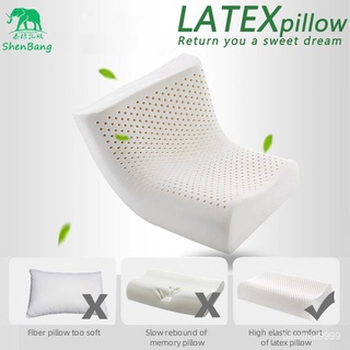 【บลูไดมอนด์】Thailand Natural Latex Orthopedic Massage Pillow Neck Cervical Spine Protected Remedial Big Vertebrae Pillow