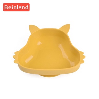 Beinland ชามซิลิโคน เกรดอาหาร ถ้วยดูด ที่แข็งแกร่ง การ์ตูนกระรอก ชามซิลิโคน เด็กกินอาหาร ฝึกอบรม ชามป้องกันการตก