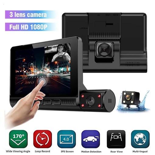 รถ-dvr-4-นิ้ว-dash-cam-3-กล้องเลนส์-dual-lens-full-hd-1080p-หน้าจอสัมผัส-แถมฟรีเมม-16gb