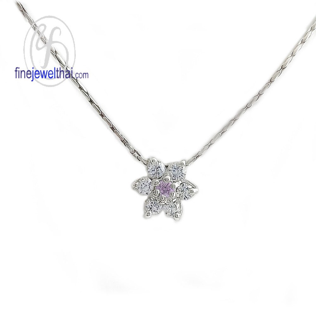 finejewelthai-จี้อะเมทิสต์-อะเมทิสต์-จี้เพชรcz-จี้พลอย-พลอยประจำเดือนเกิด-amethyst-silver-pendant-birthstone-p1023amt-2