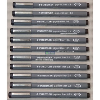STAEDTLER ปากกาเขียนแบบ/ตัดเส้น หัวเข็ม pigment liner หมึกดำ