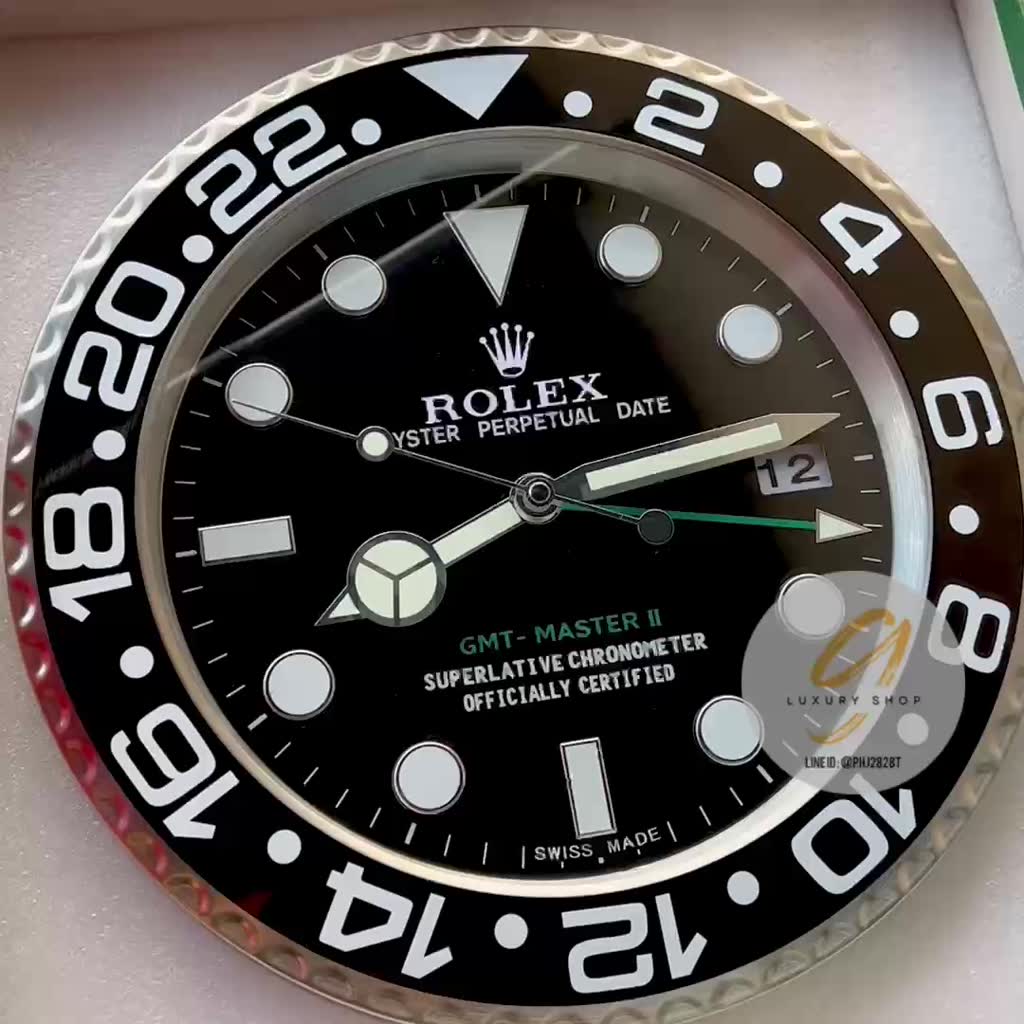 นาฬิกาแขวนผนังrolex-gmt-green-handวัสดุสแตนเลสแท้ทั้งเรือน-สินค้าตรงตามรูป100