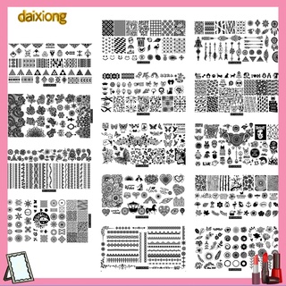 สินค้า แม่แบบสแตนเลสลายฉลุสําหรับตกแต่งเล็บ Daixiong Multi-Style
