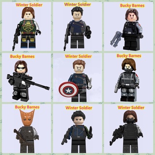 Lego ของเล่นตัวต่อ ตุ๊กตา Marvel Captain America Winter Soldier สําหรับเด็ก